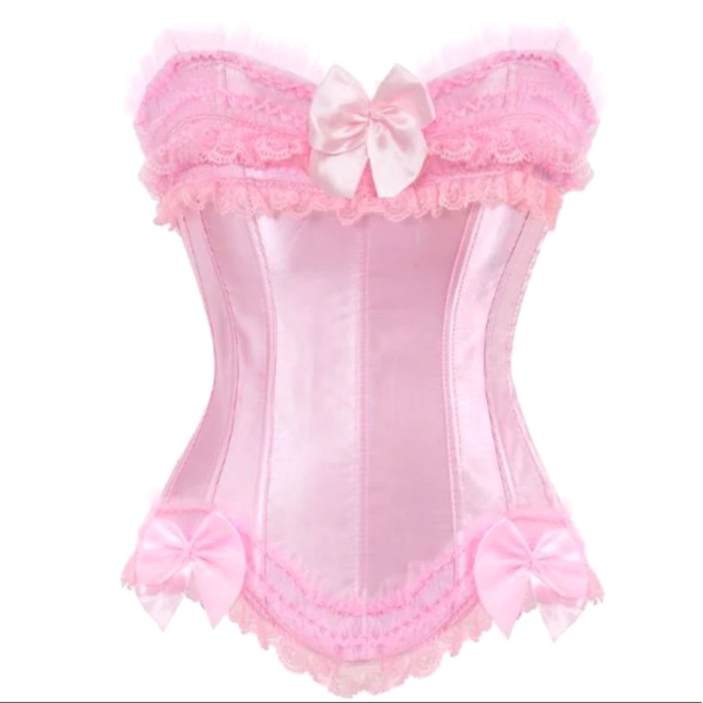 NWOT satiny corset lingerie with matching thong